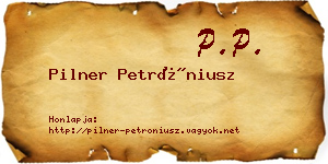 Pilner Petróniusz névjegykártya